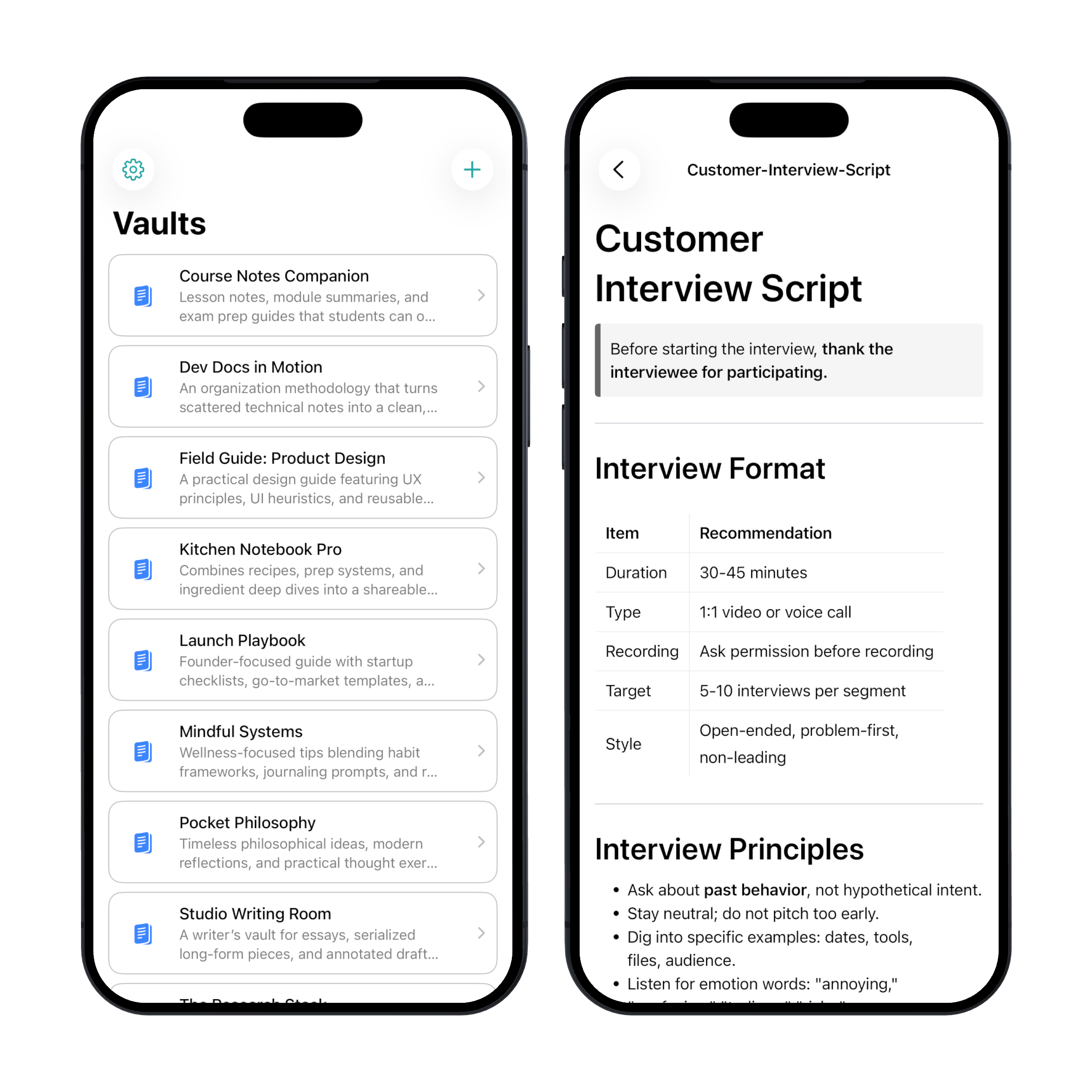 Markdown Vault app screenshot